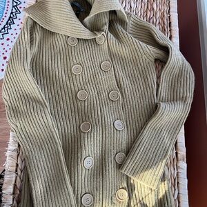 Takeout Khaki Double-Breasted Women's Sweater